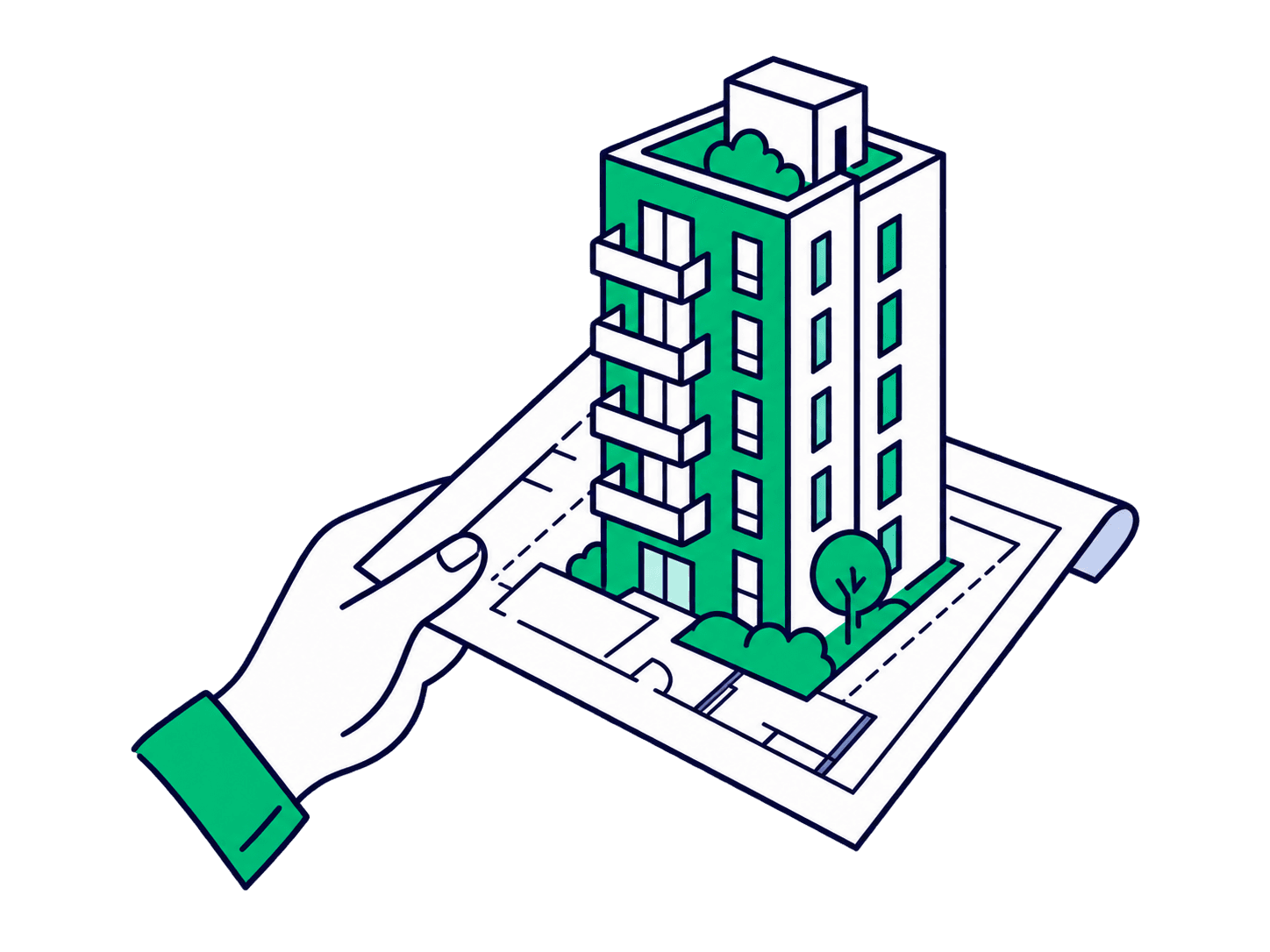 Un proyecto inmobiliario preparado sobre sus planos