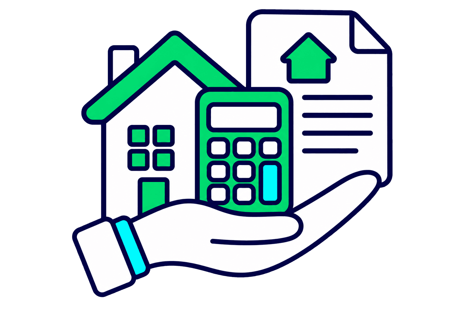 Una vivienda junto a una calculadora de hipoteca